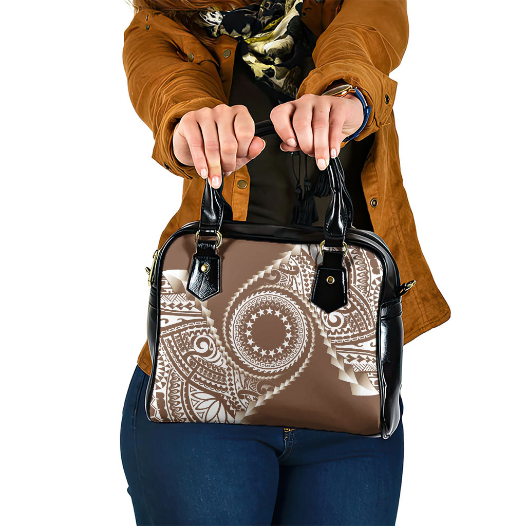 Cook Islands Gospel Day Shoulder Handbag Brown Tribal Curves LT05 One Size Brown - Polynesian Pride