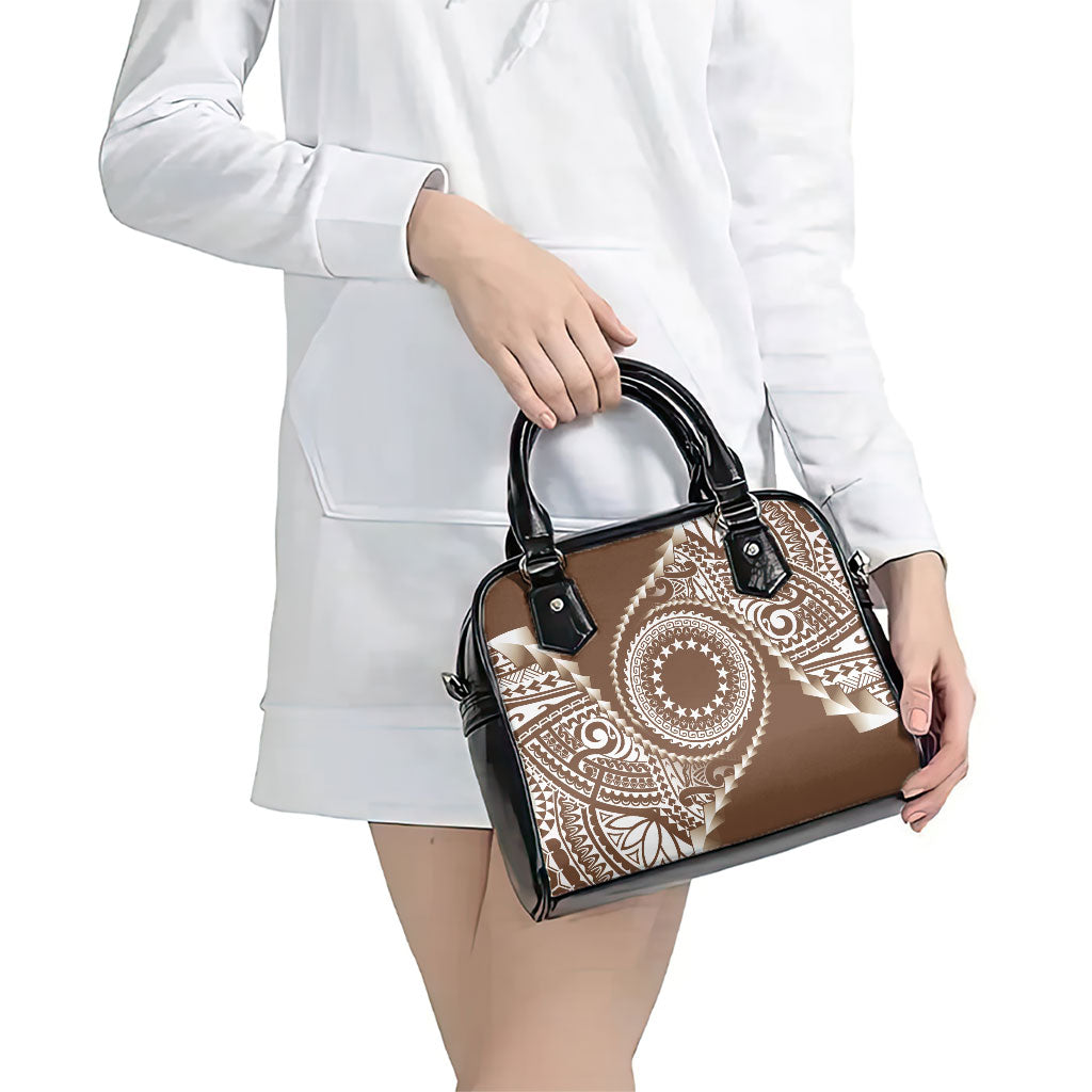 Cook Islands Gospel Day Shoulder Handbag Brown Tribal Curves