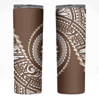 Cook Islands Gospel Day Skinny Tumbler Brown Tribal Curves