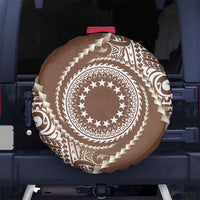 Cook Islands Gospel Day Spare Tire Cover Brown Tribal Curves