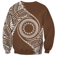 Cook Islands Gospel Day Sweatshirt Brown Tribal Curves