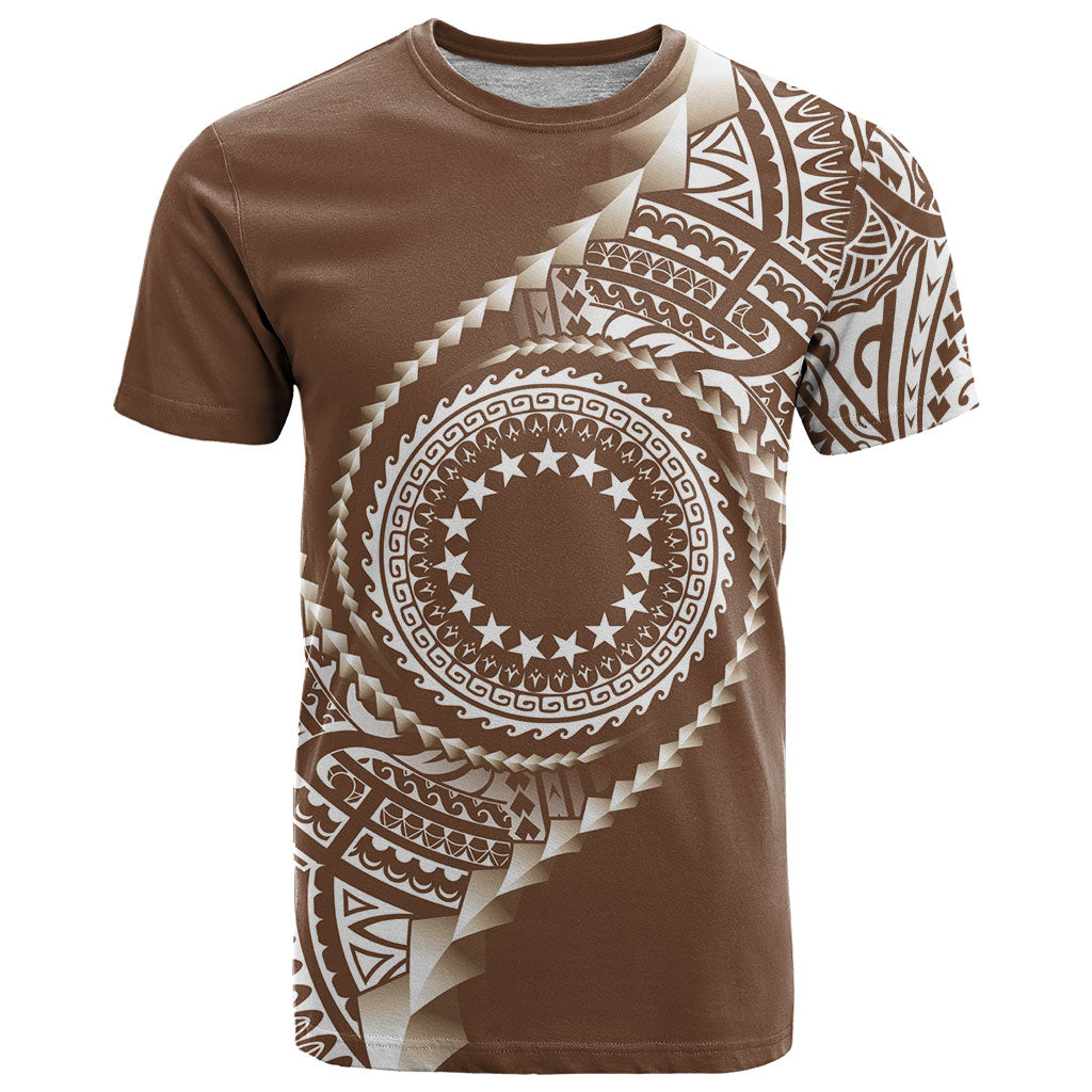 Cook Islands Gospel Day T Shirt Brown Tribal Curves