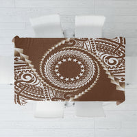 Cook Islands Gospel Day Tablecloth Brown Tribal Curves