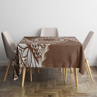 Cook Islands Gospel Day Tablecloth Brown Tribal Curves