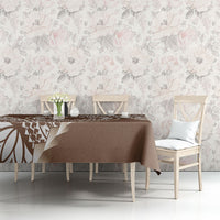 Cook Islands Gospel Day Tablecloth Brown Tribal Curves