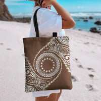 Cook Islands Gospel Day Tote Bag Brown Tribal Curves