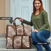 Cook Islands Gospel Day Travel Bag Brown Tribal Curves