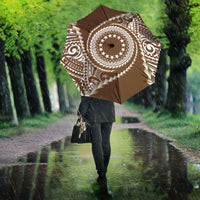 Cook Islands Gospel Day Umbrella Brown Tribal Curves