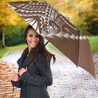 Cook Islands Gospel Day Umbrella Brown Tribal Curves