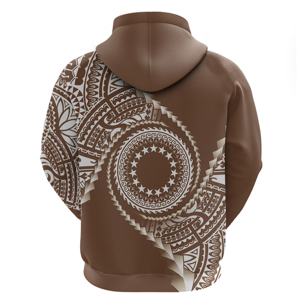 Cook Islands Gospel Day Zip Hoodie Brown Tribal Curves