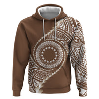 Cook Islands Gospel Day Zip Hoodie Brown Tribal Curves