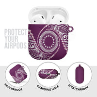 Cook Islands Gospel Day AirPods Case Maroon Tribal Curves
