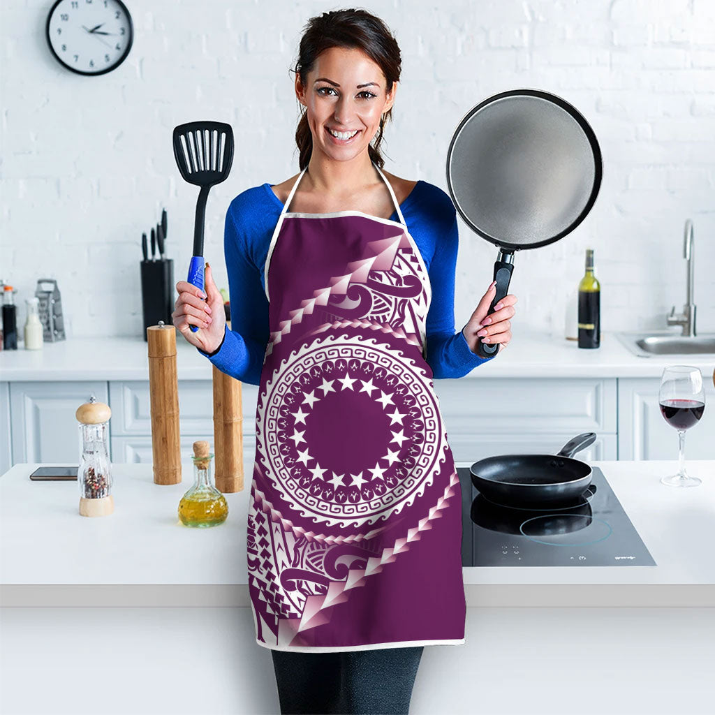 Cook Islands Gospel Day Apron Maroon Tribal Curves