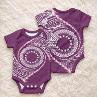 Cook Islands Gospel Day Baby Onesie Maroon Tribal Curves
