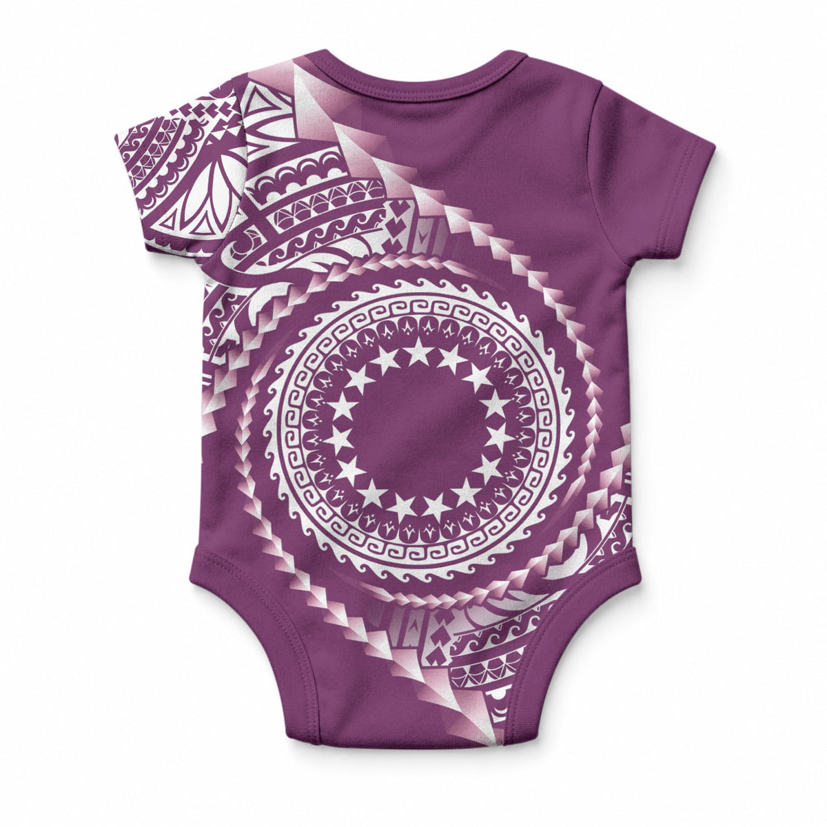 Cook Islands Gospel Day Baby Onesie Maroon Tribal Curves