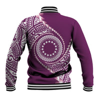 Cook Islands Gospel Day Baseball Jacket Maroon Tribal Curves