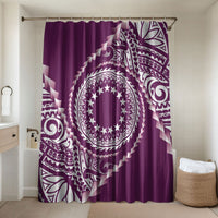Cook Islands Gospel Day Bathroom Set Maroon Tribal Curves