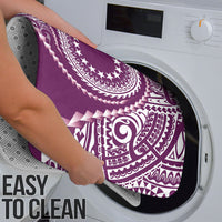 Cook Islands Gospel Day Bathroom Set Maroon Tribal Curves