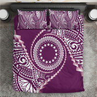 Cook Islands Gospel Day Bedding Set Maroon Tribal Curves