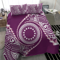 Cook Islands Gospel Day Bedding Set Maroon Tribal Curves