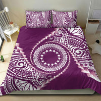 Cook Islands Gospel Day Bedding Set Maroon Tribal Curves