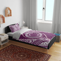 Cook Islands Gospel Day Bedding Set Maroon Tribal Curves