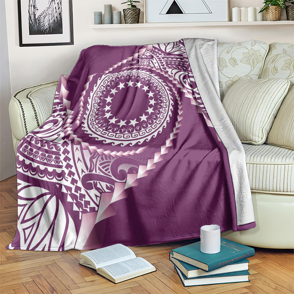 Cook Islands Gospel Day Blanket Maroon Tribal Curves