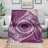Cook Islands Gospel Day Blanket Maroon Tribal Curves