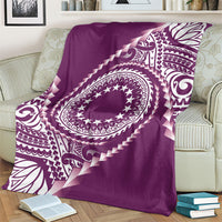 Cook Islands Gospel Day Blanket Maroon Tribal Curves