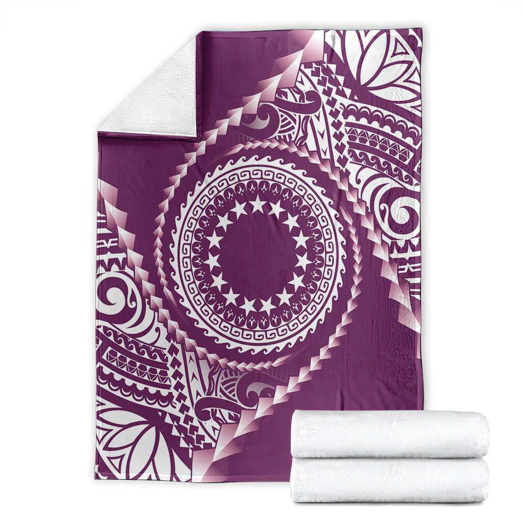 Cook Islands Gospel Day Blanket Maroon Tribal Curves