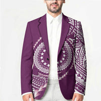 Cook Islands Gospel Day Blazer Maroon Tribal Curves