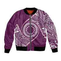 Cook Islands Gospel Day Bomber Jacket Maroon Tribal Curves