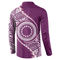 Cook Islands Gospel Day Button Sweatshirt Maroon Tribal Curves