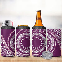 Cook Islands Gospel Day 4 in 1 Can Cooler Tumbler Maroon Tribal Curves