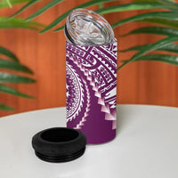Cook Islands Gospel Day 4 in 1 Can Cooler Tumbler Maroon Tribal Curves