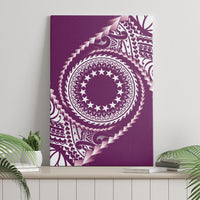 Cook Islands Gospel Day Canvas Wall Art Maroon Tribal Curves