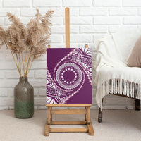 Cook Islands Gospel Day Canvas Wall Art Maroon Tribal Curves