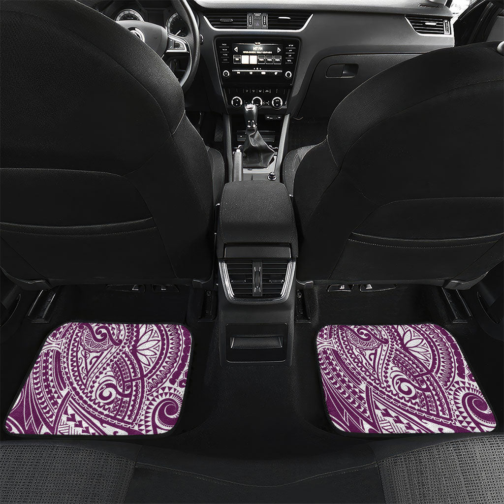 Cook Islands Gospel Day Car Mats Maroon Tribal Curves