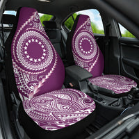 Cook Islands Gospel Day Car Seat Cover Maroon Tribal Curves