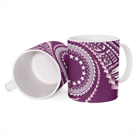 Cook Islands Gospel Day Ceramic Mug Maroon Tribal Curves