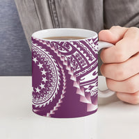 Cook Islands Gospel Day Ceramic Mug Maroon Tribal Curves