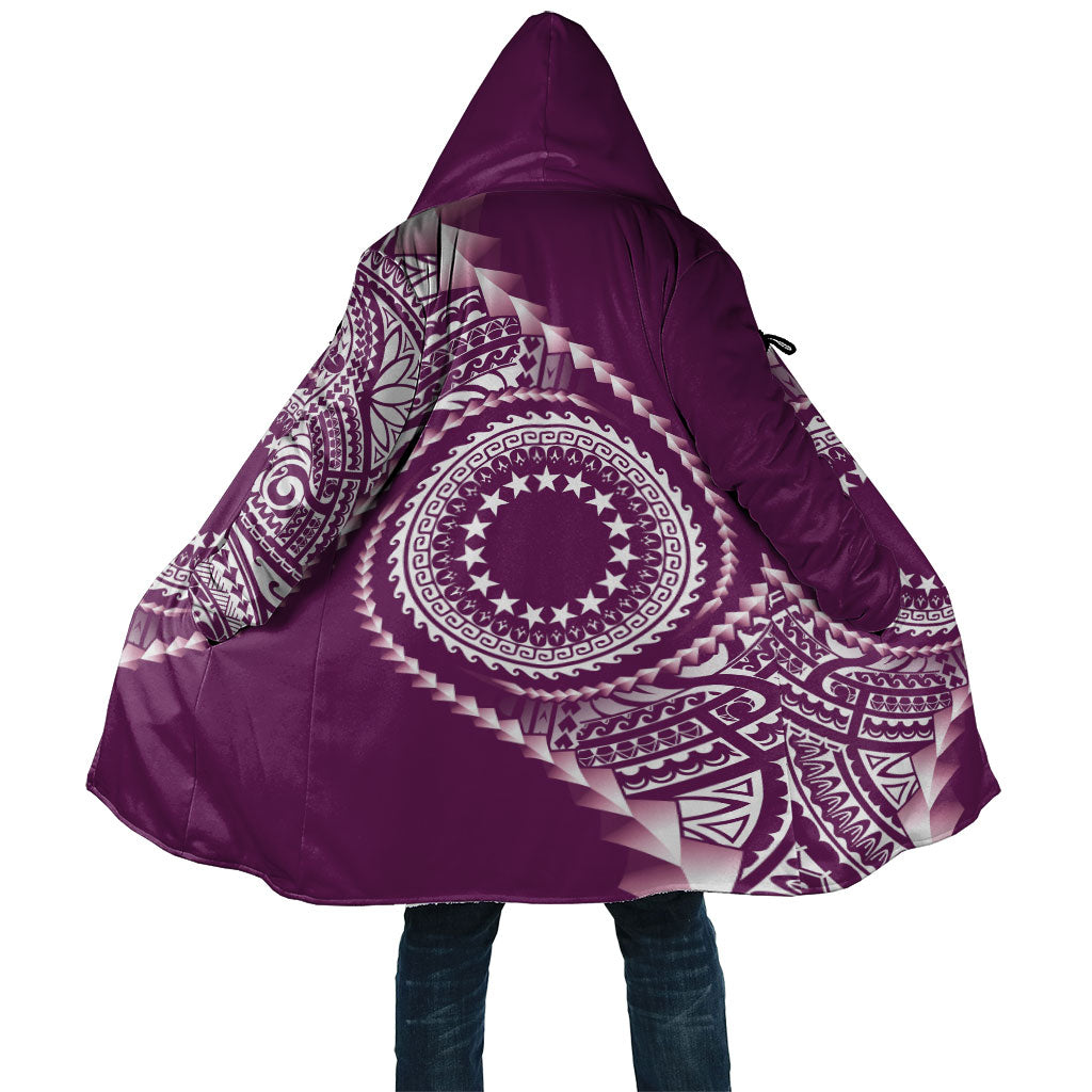 Cook Islands Gospel Day Cloak Maroon Tribal Curves