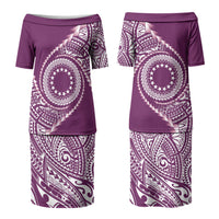 Cook Islands Gospel Day Couples Matching Puletasi and Hawaiian Shirt Maroon Tribal Curves