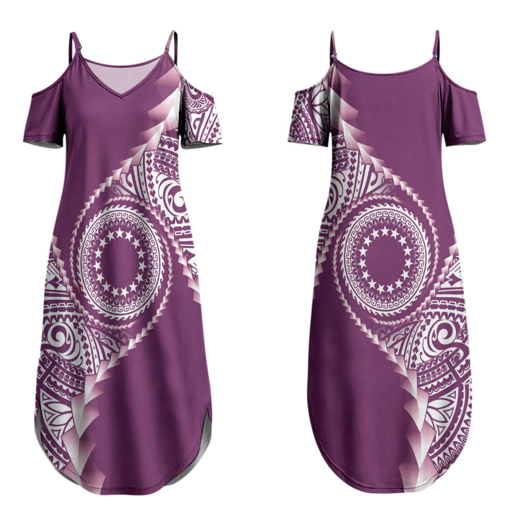 Cook Islands Gospel Day Couples Matching Summer Maxi Dress and Hawaiian Shirt Maroon Tribal Curves