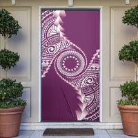 Cook Islands Gospel Day Door Cover Maroon Tribal Curves