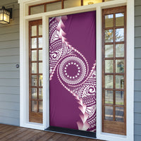 Cook Islands Gospel Day Door Cover Maroon Tribal Curves