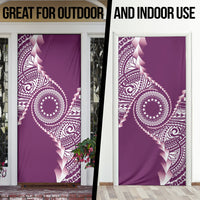 Cook Islands Gospel Day Door Cover Maroon Tribal Curves