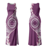 Cook Islands Gospel Day Family Matching Tank Maxi Dress and Hawaiian Shirt Maroon Tribal Curves