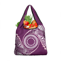 Cook Islands Gospel Day Grocery Bag Maroon Tribal Curves