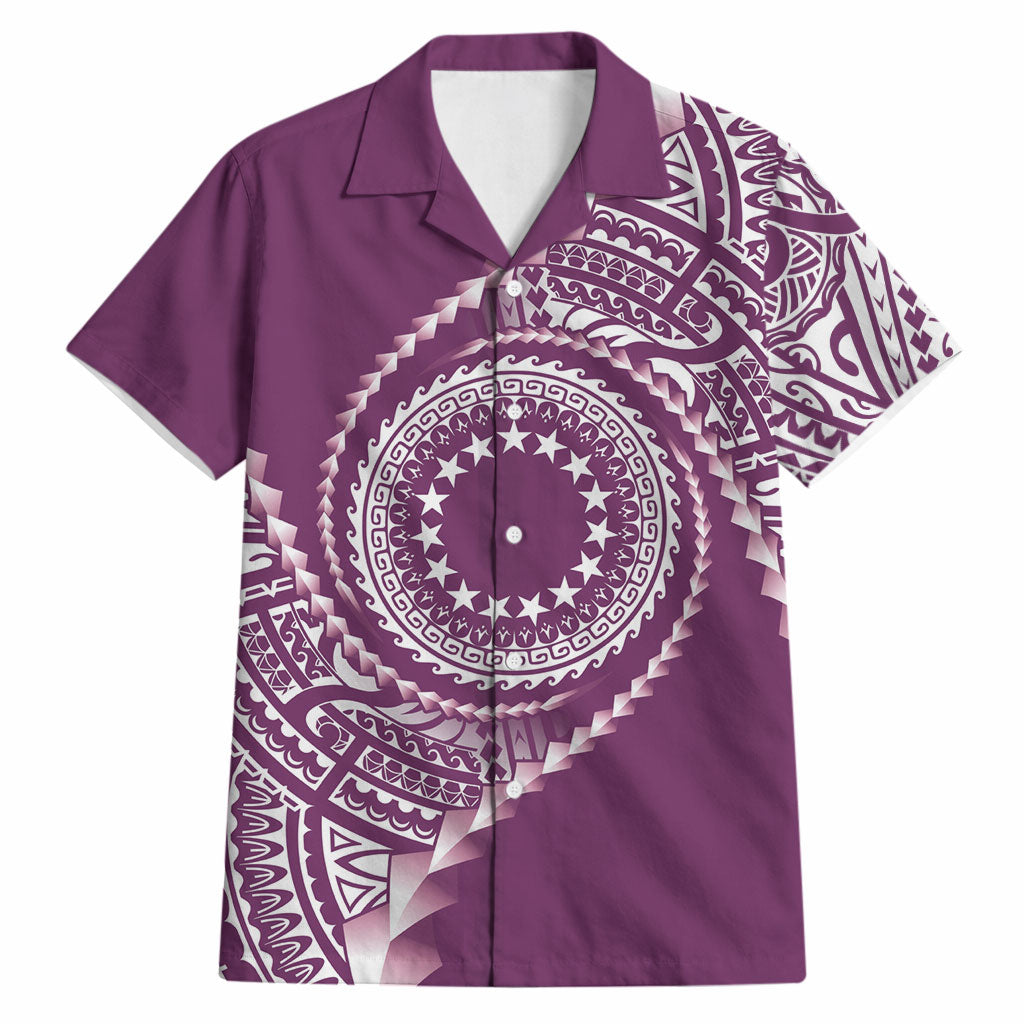 Cook Islands Gospel Day Hawaiian Shirt Maroon Tribal Curves